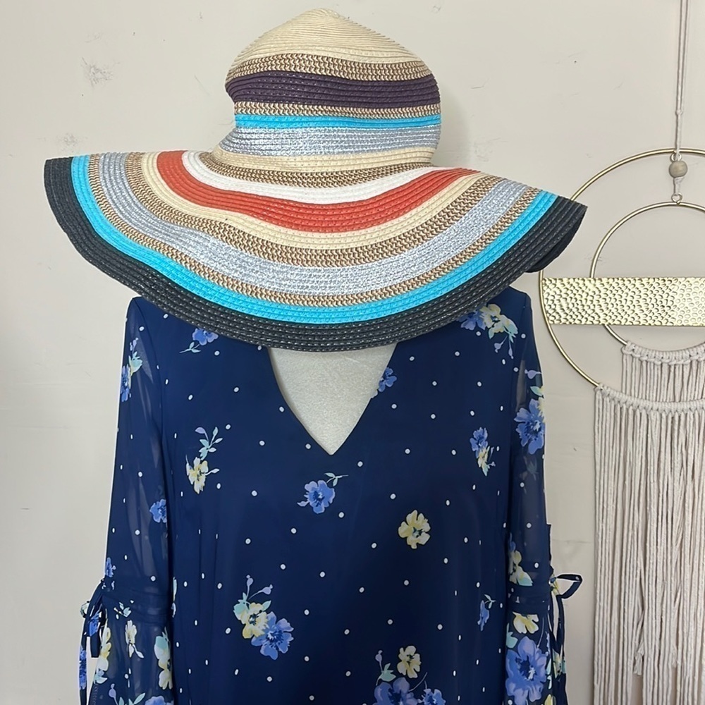 Something special striped summer floppy paper hat